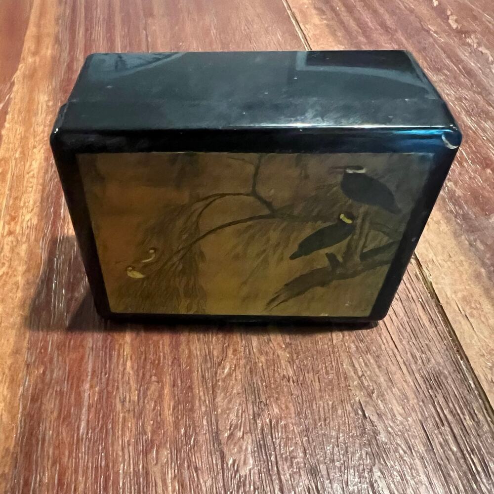 Mini Trinket Box Collection Russian Lacquered, Vintage Inlaid Nativity Lot of 4 - Picture 3 of 8